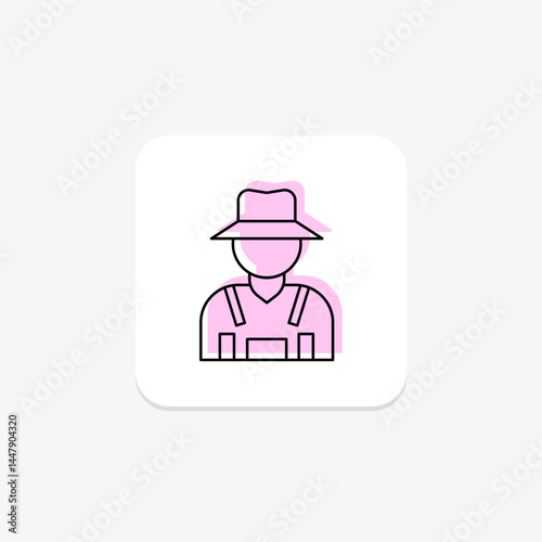 Farmer In Field, vector, pixel perfect, illustrator file