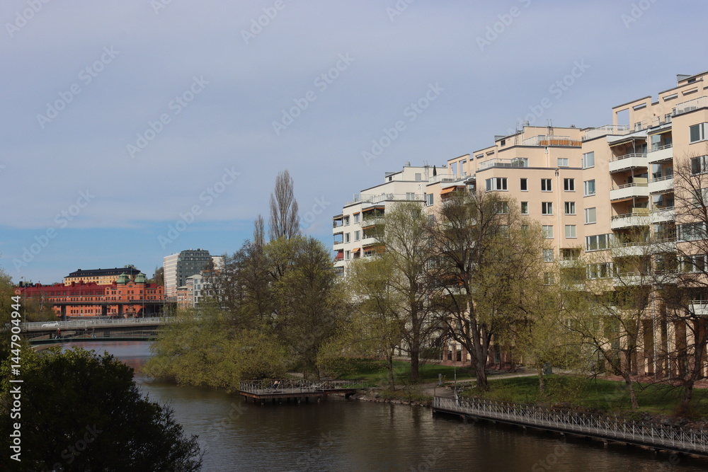 Obraz premium Streets and houses of the city center of Stockholm, Sweden.