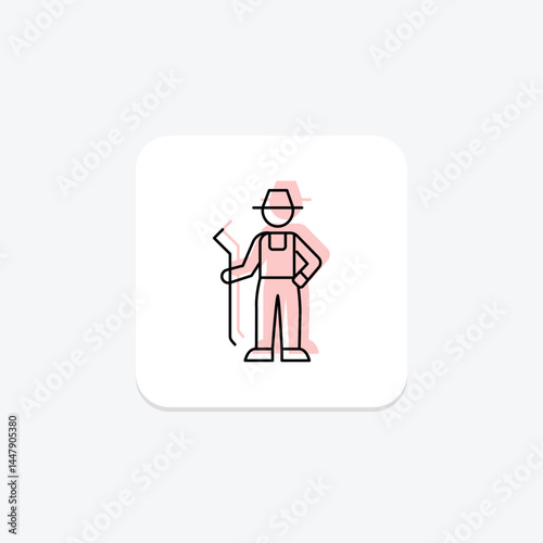 Worker In Farm, vector, pixel perfect, illustrator file