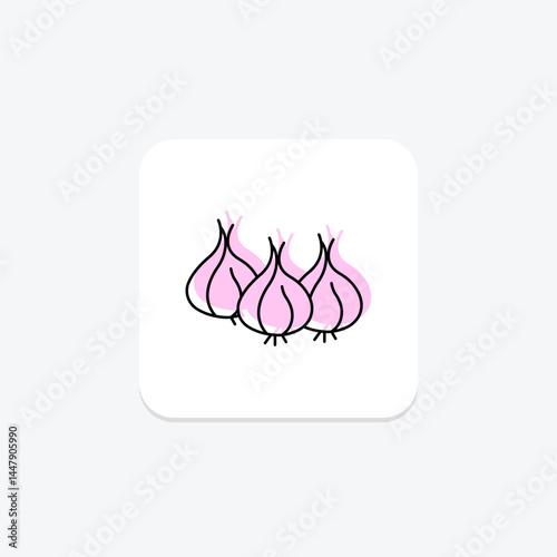 Onion Or Garlic Rows, vector, pixel perfect, illustrator file