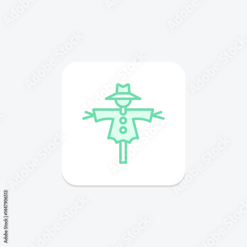 Scarecrow In Field, vector, pixel perfect, illustrator file
