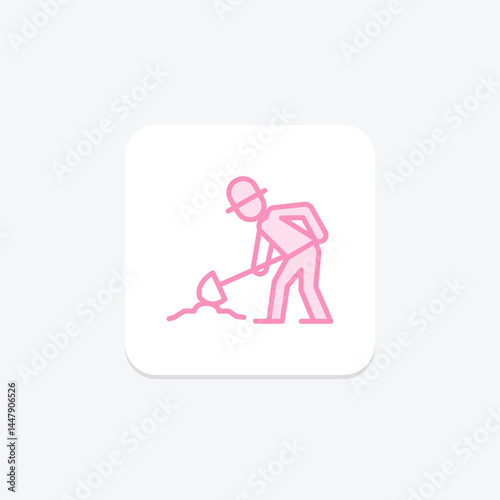 Farmer Digging, vector, pixel perfect, illustrator file