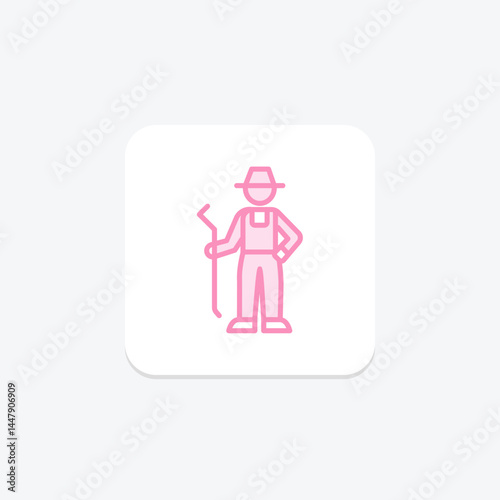Worker In Farm, vector, pixel perfect, illustrator file