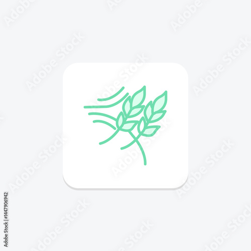 Wheat Swaying In Wind, vector, pixel perfect, illustrator file