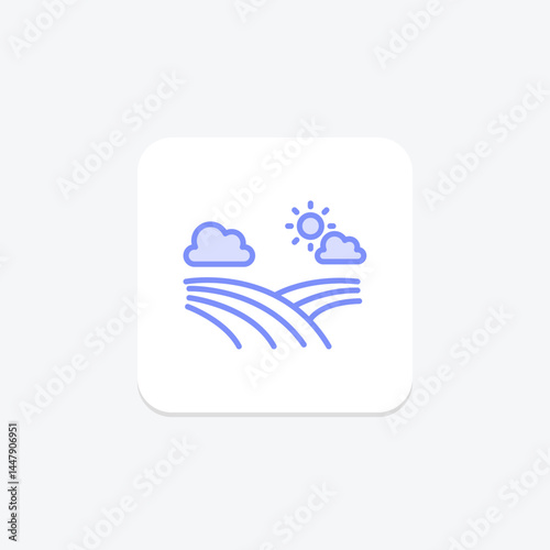 Cloudy Farm Field, vector, pixel perfect, illustrator file