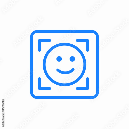 happy cartoon face blue icon sign vector
