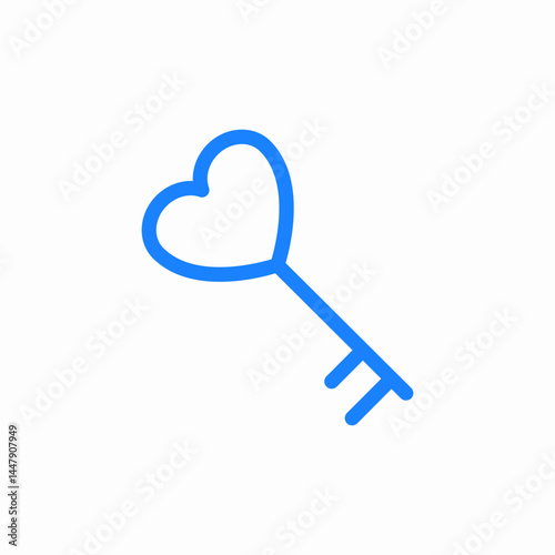 heart key icon sign vector