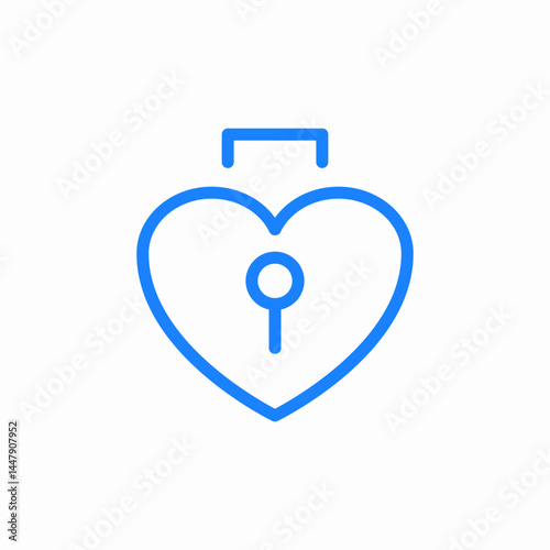 heart lock icon sign vector