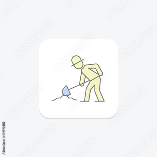 Farmer Digging, vector, pixel perfect, illustrator file