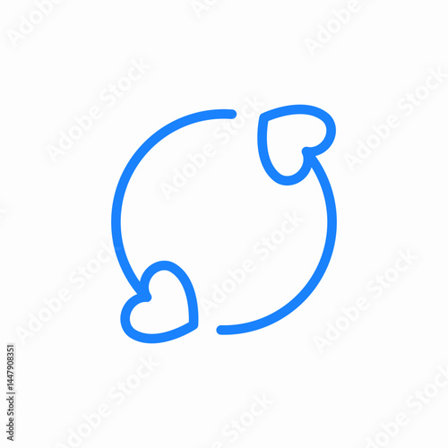 heart rotate icon sign vector