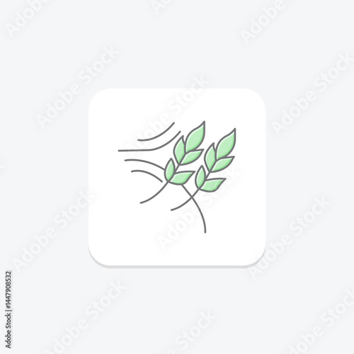 Wheat Swaying In Wind, vector, pixel perfect, illustrator file