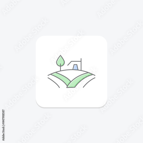 Village Fields, vector, pixel perfect, illustrator file