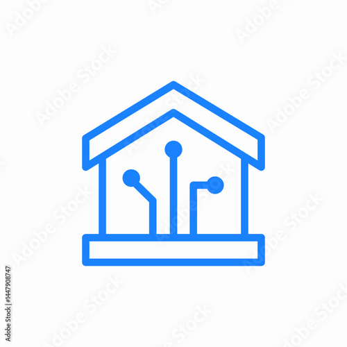 home electronics blue icon sign vector