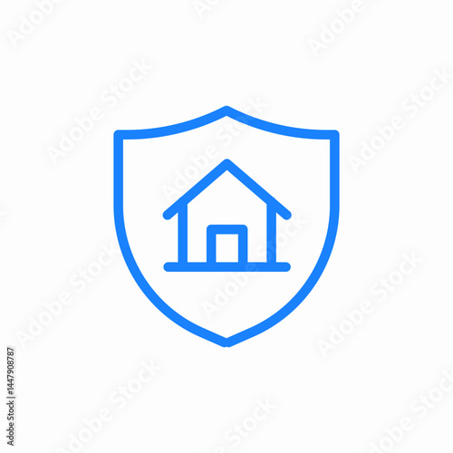 home insurance blue icon sign vector