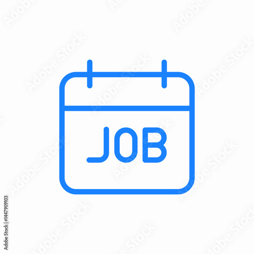 job announcement blue icon sign vector