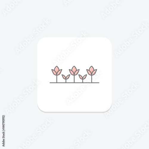Row Of Plants, vector, pixel perfect, illustrator file