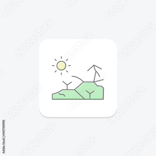Dry Season Land, vector, pixel perfect, illustrator file