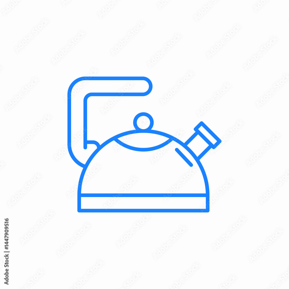 Fototapeta premium kettle water boling icon sign vector