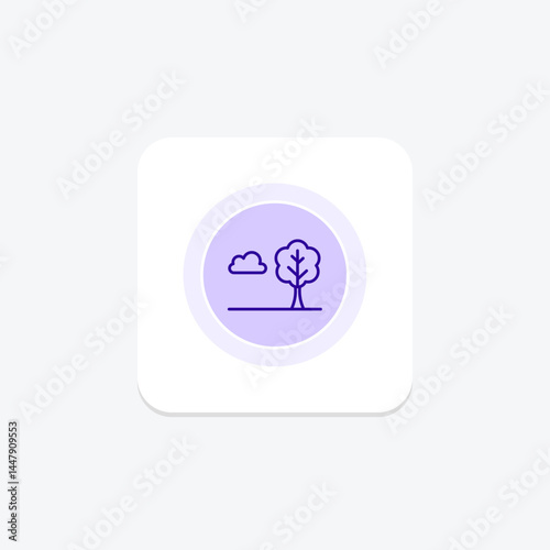 Tree Beside Field, vector, pixel perfect, illustrator file
