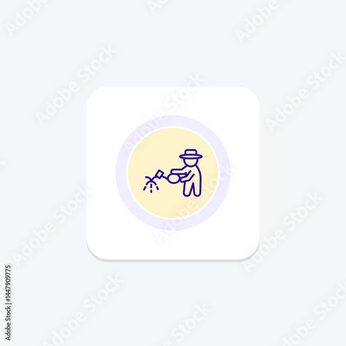 Farmer Watering, vector, pixel perfect, illustrator file