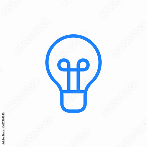 light bulb blue icon sign vector
