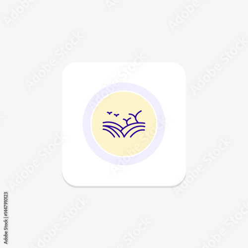 Field With Birds, vector, pixel perfect, illustrator file