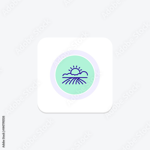 Sunset On Farmland, vector, pixel perfect, illustrator file