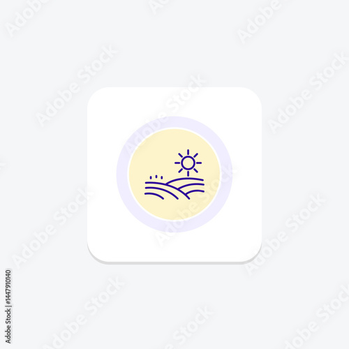 Early Morning Field, vector, pixel perfect, illustrator file