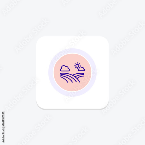 Cloudy Farm Field, vector, pixel perfect, illustrator file