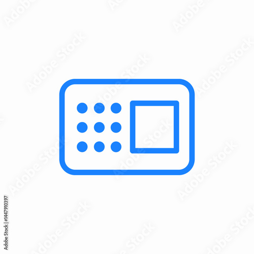 screen pin code blue icon sign vector