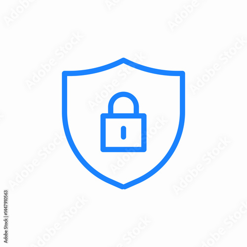 secure lock insurance blue icon sign vector