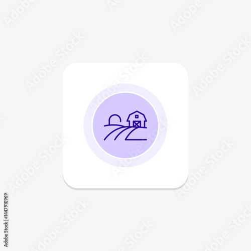 Barn And Fields, vector, pixel perfect, illustrator file