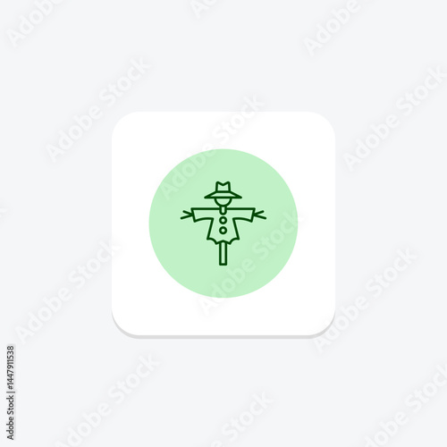 Scarecrow In Field, vector, pixel perfect, illustrator file