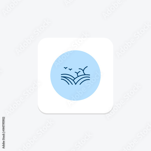 Field With Birds, vector, pixel perfect, illustrator file