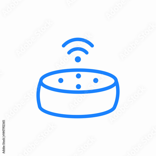 smart speaker blue icon sign vector