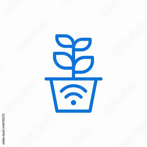 smart vegetation blue icon sign vector