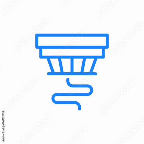 smoke detector blue icon sign vector
