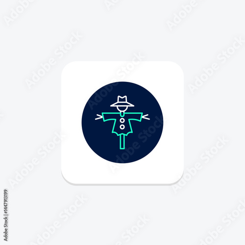 Scarecrow In Field, vector, pixel perfect, illustrator file