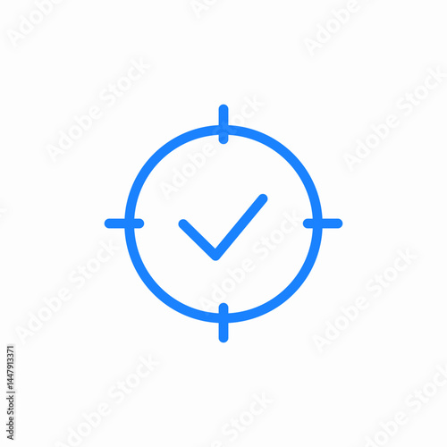 target approved blue icon sign vector