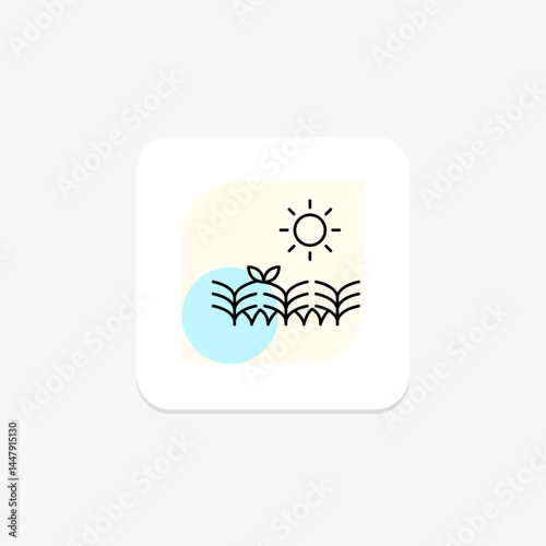Sun Over Crops, vector, pixel perfect, illustrator file