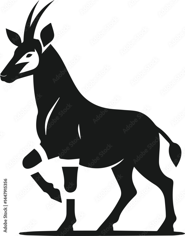 Obraz premium Okapi animal silhouette vector