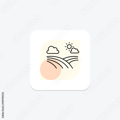 Cloudy Farm Field, vector, pixel perfect, illustrator file