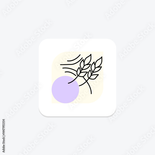 Wheat Swaying In Wind, vector, pixel perfect, illustrator file
