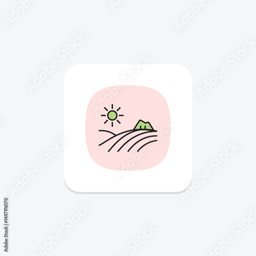 Hillside Farming, vector, pixel perfect, illustrator file