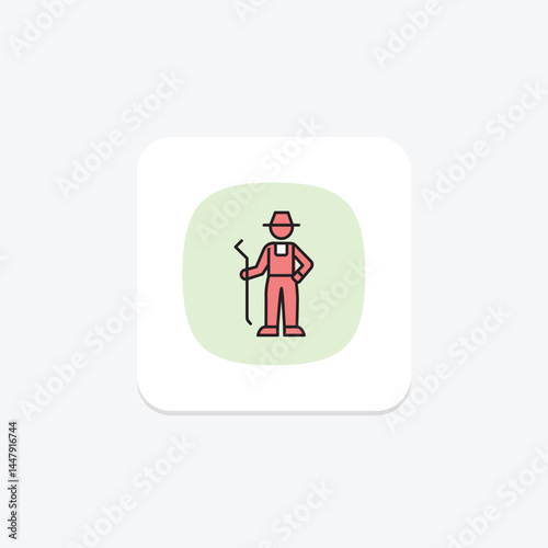 Worker In Farm, vector, pixel perfect, illustrator file