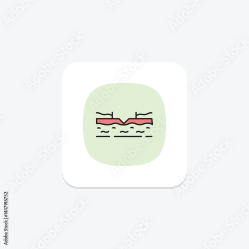 Water Channels In Field, vector, pixel perfect, illustrator file