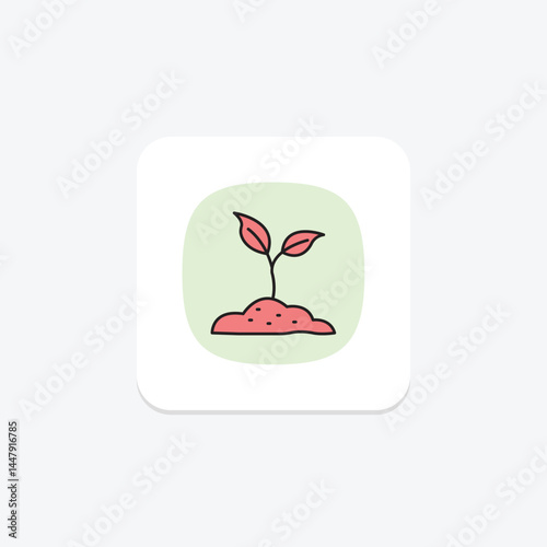 Sprout In Soil, vector, pixel perfect, illustrator file