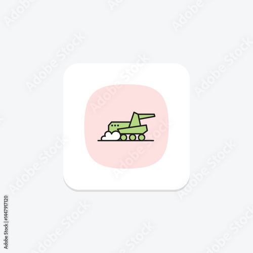 Farming Machinery On Land, vector, pixel perfect, illustrator file