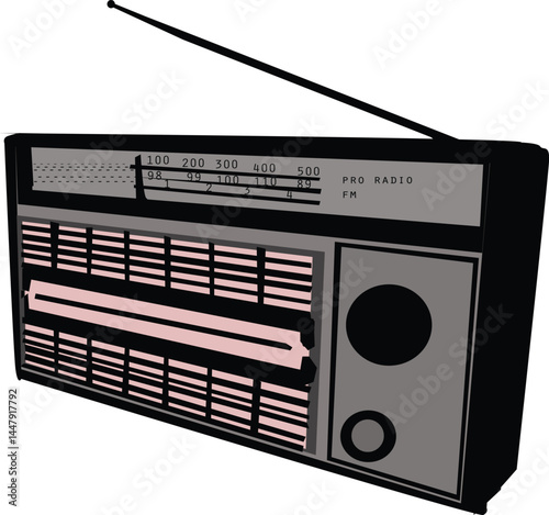 old radio isolated on white