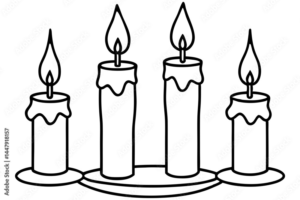 Hand-Drawn Candle Set Vector Illustration Hand-Drawn Candle Set Vector Illustration